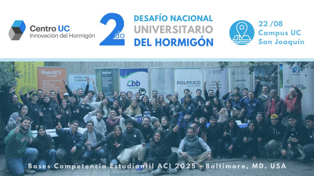 Centro de Innovación del Hormigón UC organiza la segunda versión del “Desafío Nacional Universitario del Hormigón”