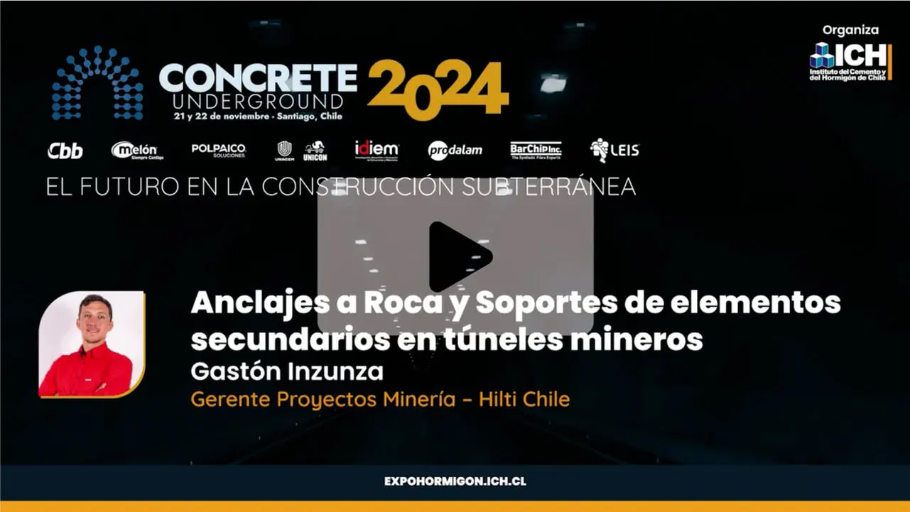16.Gaston Inzunza - Anclajes a toca y soportes de elementos secundarios en túneles mineros